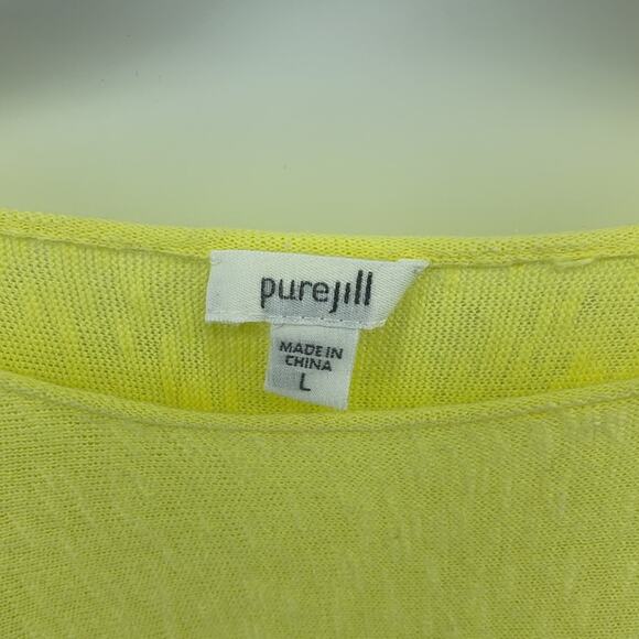 Pure Jill J. Jill 100% line wide neck drop shoulder long sleeve knit sweater L - Picture 5 of 7